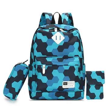 

Two-shoulder Bag Star Print Bag Junior High School Student Bag Three-piece Set