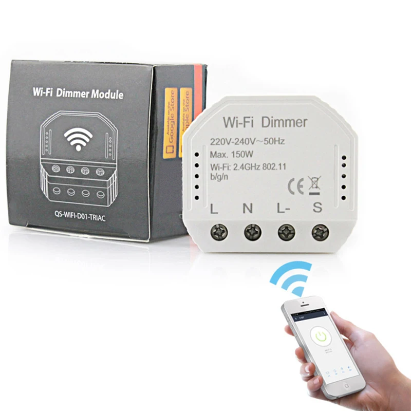 2 Way Wifi Smart Light LED Dimmer Switch Diy Breaker Module Smart Life/Tuya APP Remote Control,Works with Alexa Echo Google Home