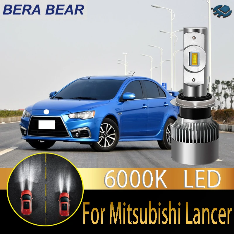 Автомобильный головной светильник BERA BEAR, светодиодный светильник для Mitsubishi Lancer, светодиодный автомобильный светильник 6000 K, лм, белый светильник, автомобильный головной светильник 2X