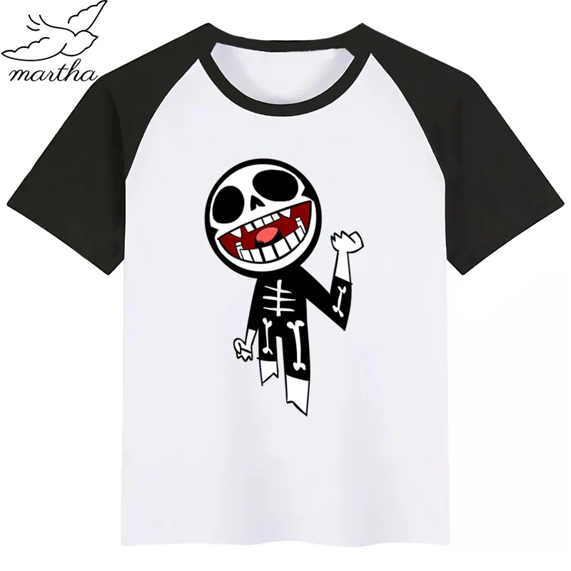 BlackJ BoysGirls Gorillaz/футболка с принтом героев мультфильмов; детская забавная одежда; детская летняя футболка с короткими рукавами для малышей - Цвет: BlackJ