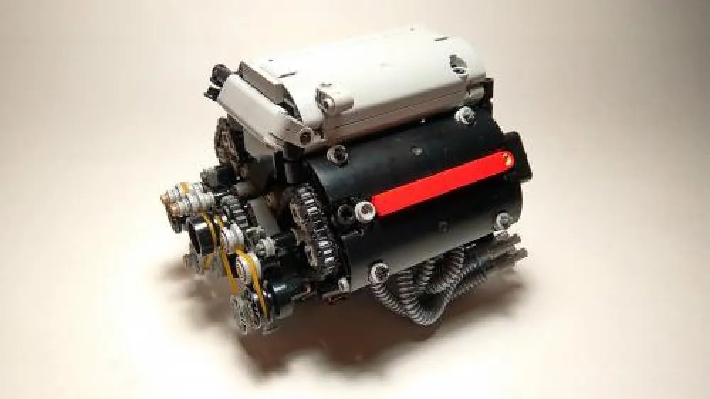 

Compatible with the legao v8 engine sports car modified engine 32 valve MOC-5880 small particle building blocks, with pdf