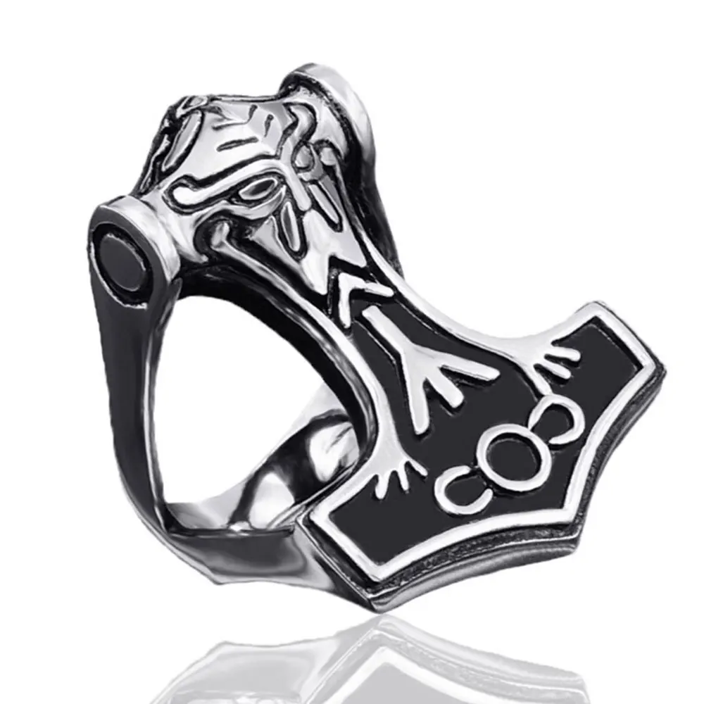 Мужское Винтажное кольцо Thor Hammer вечерние Гламурные аксессуары рождественский