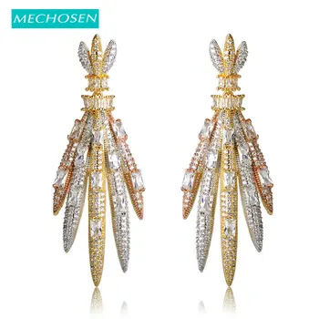 

MECHOSEN Mirco Paved Cubic Zirconia Paw Shape Drop Earrings For Women Wedding Jewelry Mix Color Nigeria Brincos Costume Jewelry