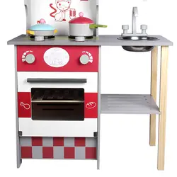 [Youlebi] Красная роза Европейский стиль кухня деревянная детская модель кухня детский игровой домик развивающая игрушка