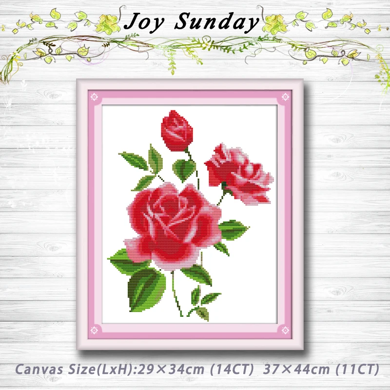 

Amorous roses flower Patterns Counted Cross Stitch 11CT 14CT Cross Stitch Sets Handmade Embroidery for Needlework Home Decor
