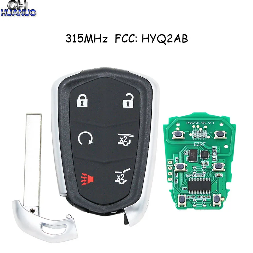5 + 1 кнопочный умный дистанционный ключ 6 кнопок 315 мгц для Cadillac SRX/ATS/XTS/XTS-L/CTS/XT5 Escalade