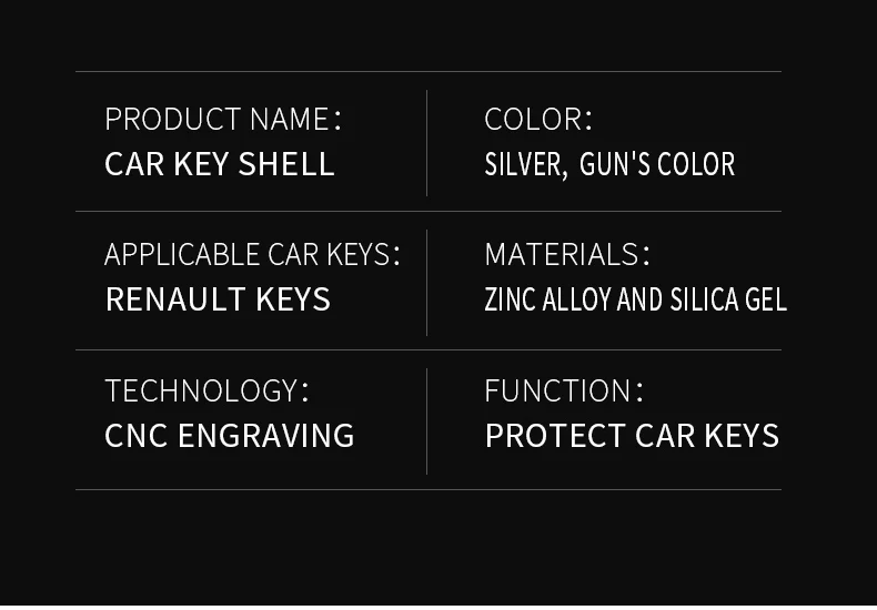 Copri chiave per auto in lega di zinco per catena portachiavi con copertura chiave in Silicone Renault Kadjar Megane Koleos QM5 QM6 2016 2018 - H9302508f80214001a9b4d792bb5109df0