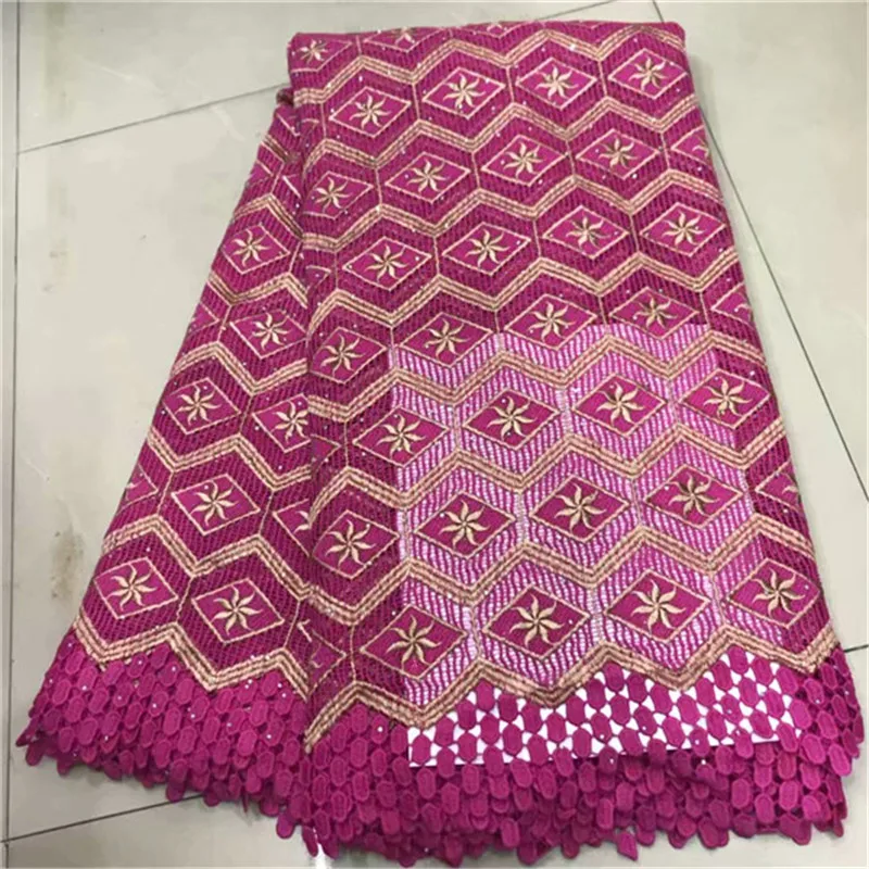 

African Lace Fabric 2019 High Quality Nigerian Lace Fabrics With Stones Embroidery French Tulle Lace Fabric 5 Yards for Dress