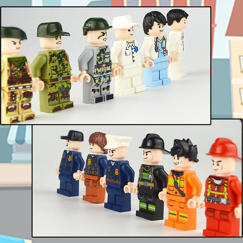 60pcs/set Model Building Blocks Accessories Toys Hobbies City Boys Girl Figures Set Engineer Policeman Series For Children Gifts