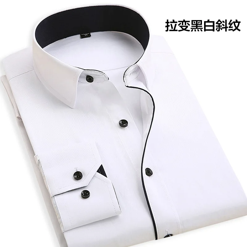

2020Pure white shirts men long sleeve shirt cultivate one's morality suits the groom knot wedding business professional overalls