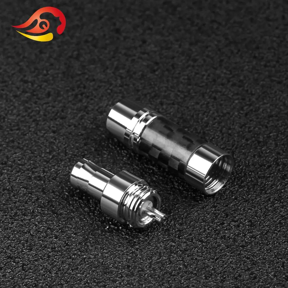 QYFANG Aurora 1Pair Rhodium Plated Beryllium Copper Headphone Pins Carbon Fiber Plug Connector HD800 HD820 Headset Audio Adapter