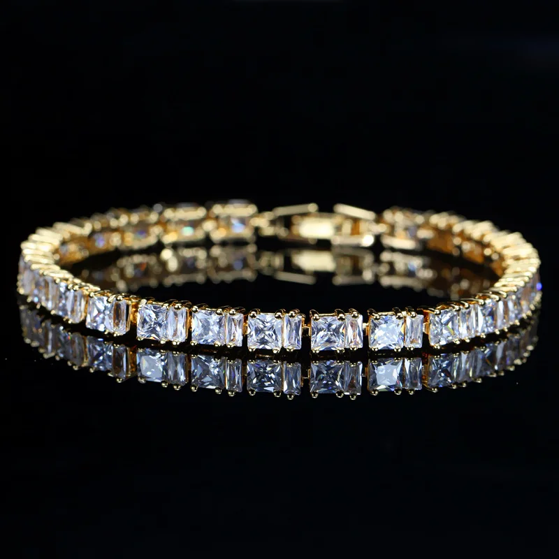 Vintage Thin Gold Tennis Bracelet with Clear Gemstones — Lifestyle with Lynn