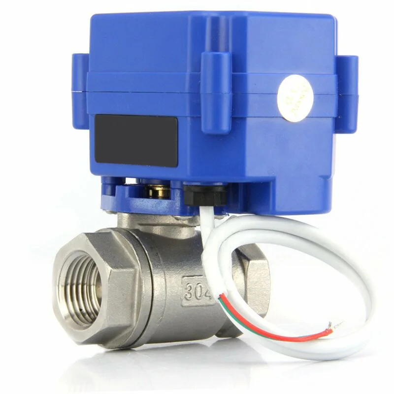 

high quality 1 PC Electric Ball Valve 1/4" Stainless Steel Motorized Ball Valve 9V 12V To 24V NC 2 Wire Auto Return