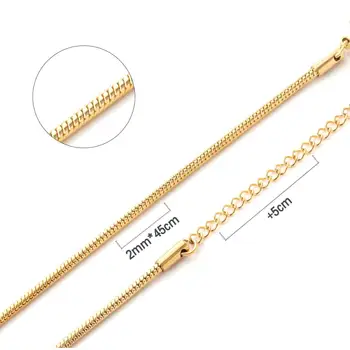 

ASONSTEEL 1mm/2mm 45CM O-Chain Snake Necklace with Extender 316L Stainless Steel Link for Women/Men Accessories Jewelry