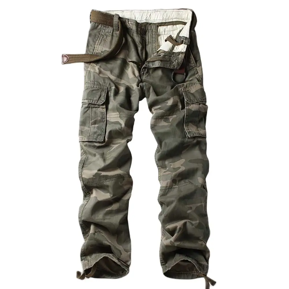 Cargo Pants Men Fashion Style Trousers Pocket Joggers Straight Loose Baggy Camouflage