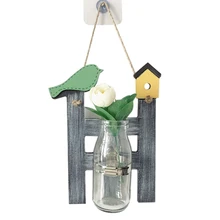 Настенное подвесное украшение из дерева, гидропонное настольное растение, украшения для дома, аксессуары для декора, гидропонная ваза, миниатюрные подарки