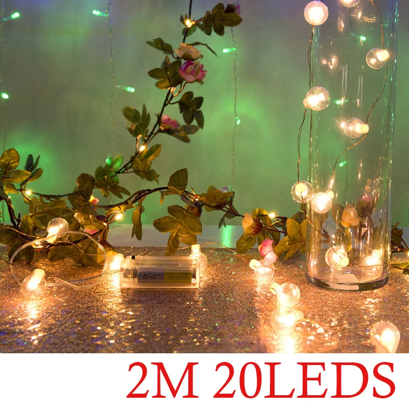2 м 20LED открытый струнный светильник цветочный Ротанг/вечерние Сказочный светильник декоративный светильник