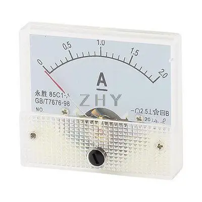 

85C1-A DC2A Rectangle Analog Panel Ammeter Gauge Amperemeter Class 2.5