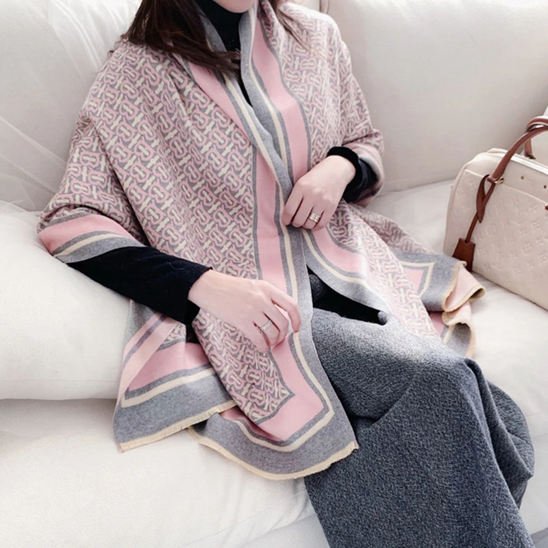 style 7 Женский кашемировый шарф 200*65 см, женские зимние теплые шарфы, женские двухсторонние толстые шали из пашмины, одеяло для путешествий - Цвет: style 7