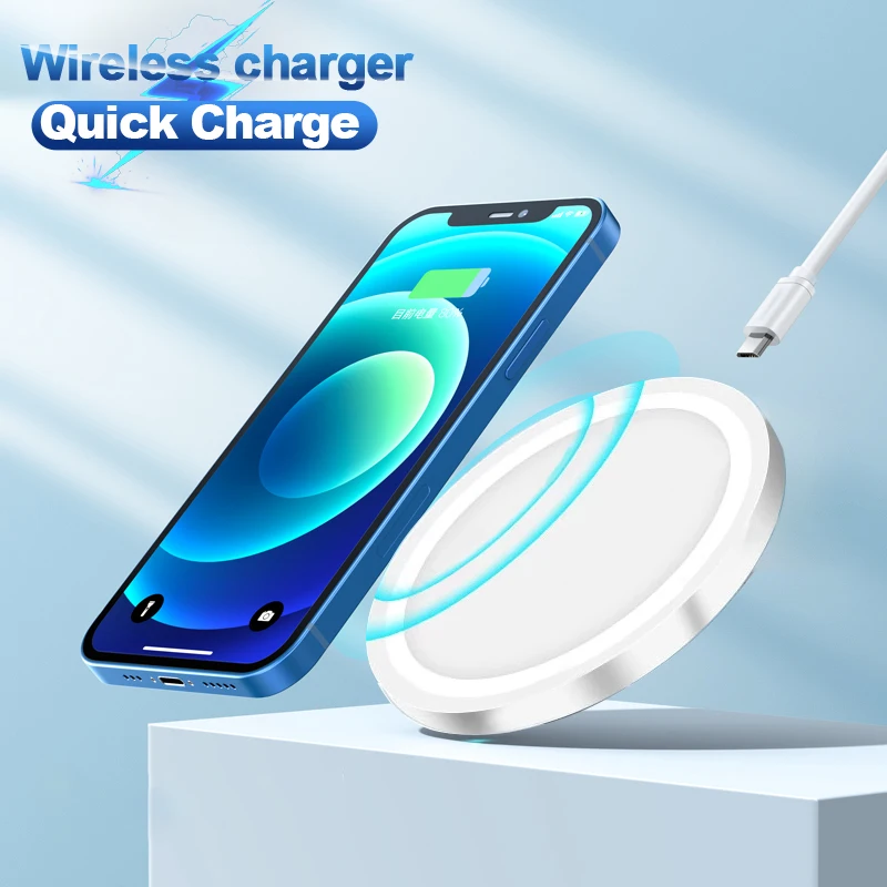 Беспроводное зарядное устройство 20 Вт для iPhone 13 12 11 Pro MAX mini XR X XS 7 8 Plus Магнитный