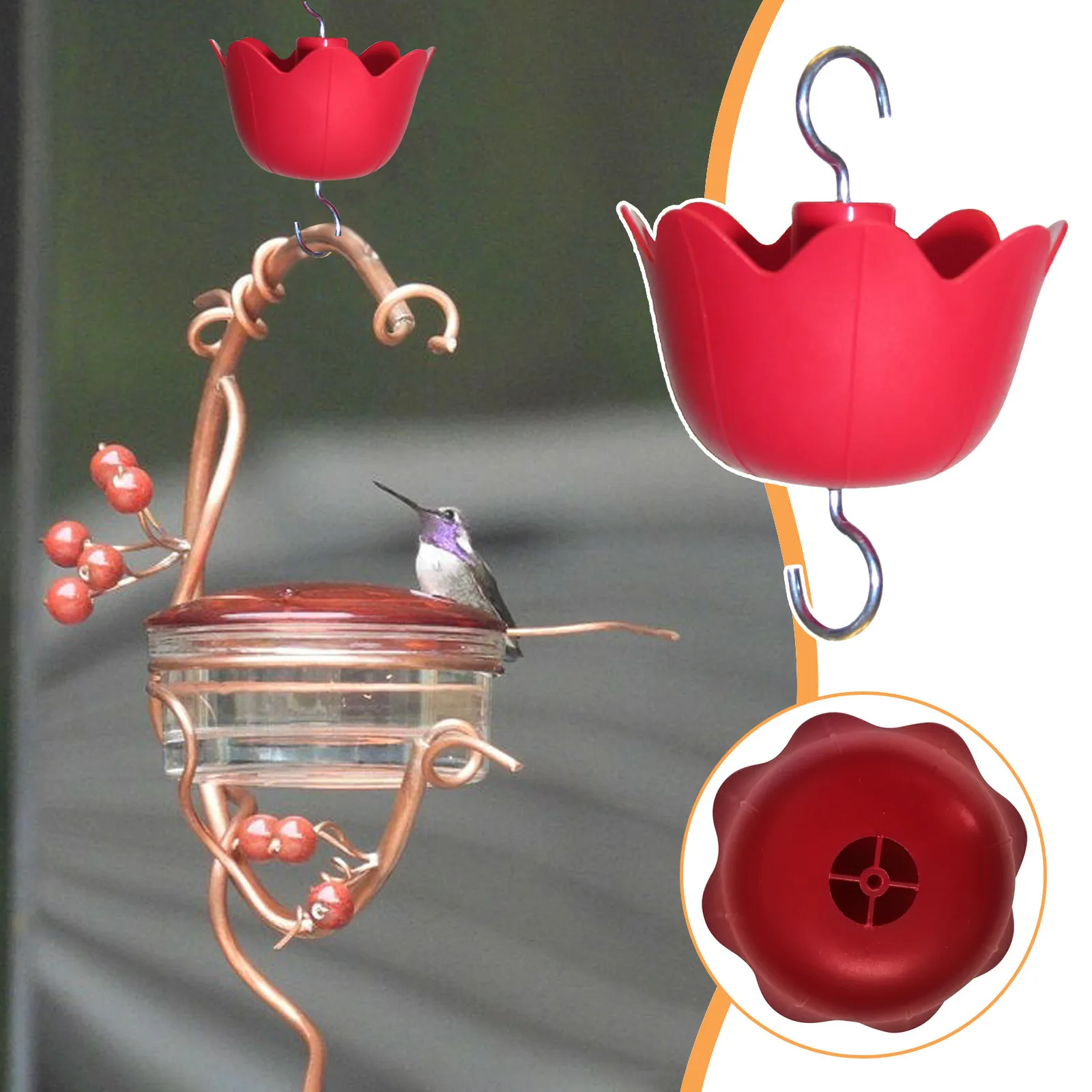 2 Pz Ganci Per Fiori Colibrì Mangiatoia Gancio Formica Fossato Protezione Degli Insetti Trappola Mangiatoia Per Uccelli Giardino Ganci Per Mangiatoia 