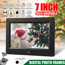 1024x600 цифровая фоторамка 7 дюймов HD TFT-LCD Цифровая фоторамка Будильник MP3 MP4 видеоплеер