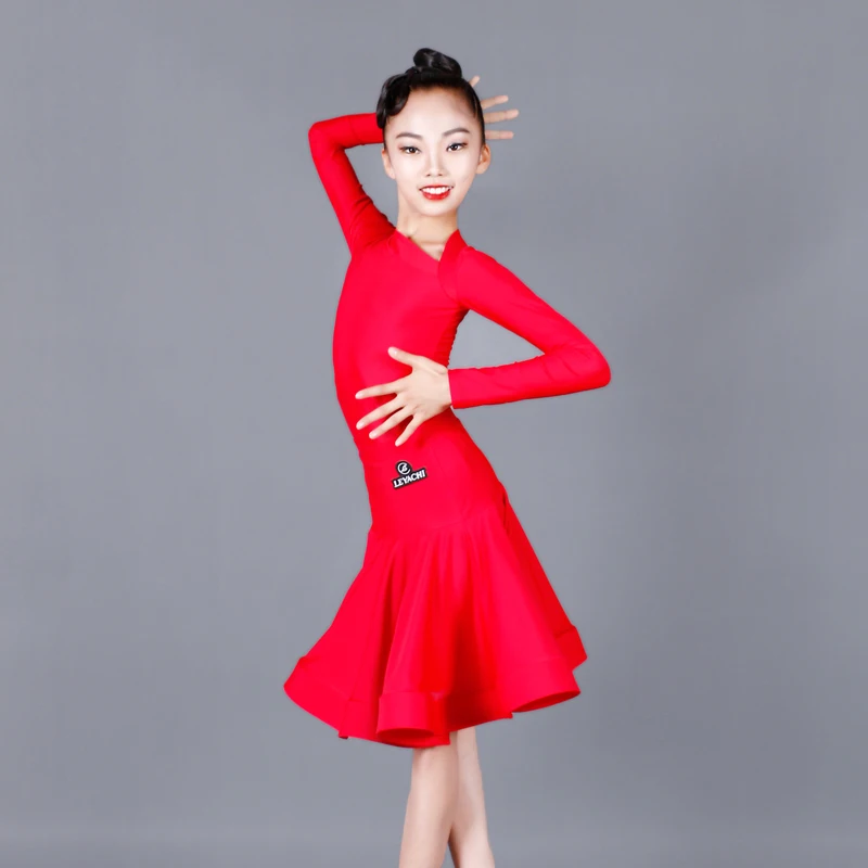 

Latin Dance Dress For Girls Professional Children'S Practice Clothes Latin Dance Skirts Standard Ballroom Dance Dresses DQS3745
