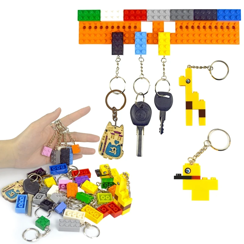 DIY Keyring Building Bricks 2x4 2x2 2x3 Key Chain Building Block Toy
