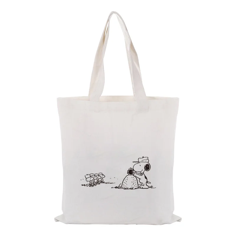 

Shopping Bag Cute Cartoon Dog Canvas Tote Bag Custom Print Logo Text DIY Daily Use Eco Ecologicas Reusable Recycle