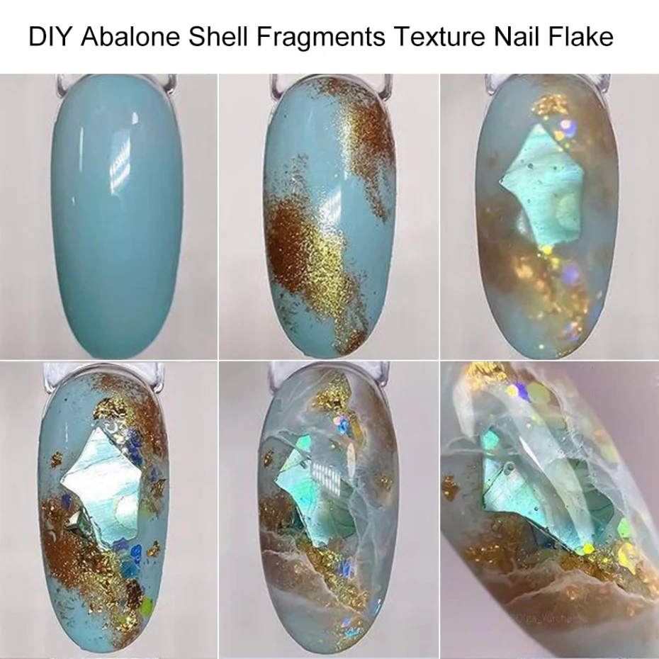 Nail Flakes Nail Glitter Nail Decoration Nail Decorations Nail Art Shell Flakes Broken Glass Mica Glitter Nails Accessories Sea Shell Fragments Texture Pel Polish Sequins Manicure NFBY
