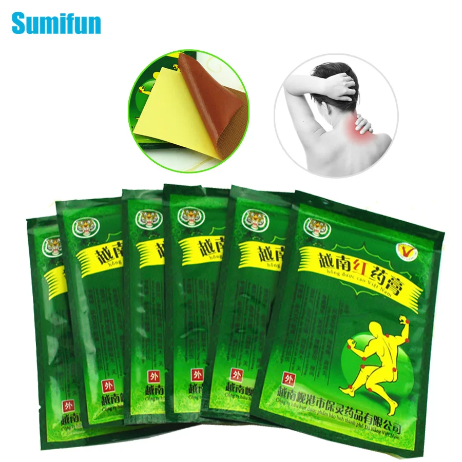Sumifun 48 шт. вьетнамский красный бальзам с тигром боль пластырь шеи ...