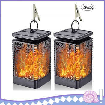 

2pcs Set Garden Solar Lights Flame Chandelier LED Lights Patio Plant Lamps Outdoor Garden Light Waterproof Dropshipping