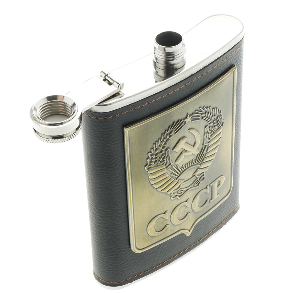 8oz Russia Hip Flask Drinking Whiskey Wine Liquor Alcohol Bottle Flagon