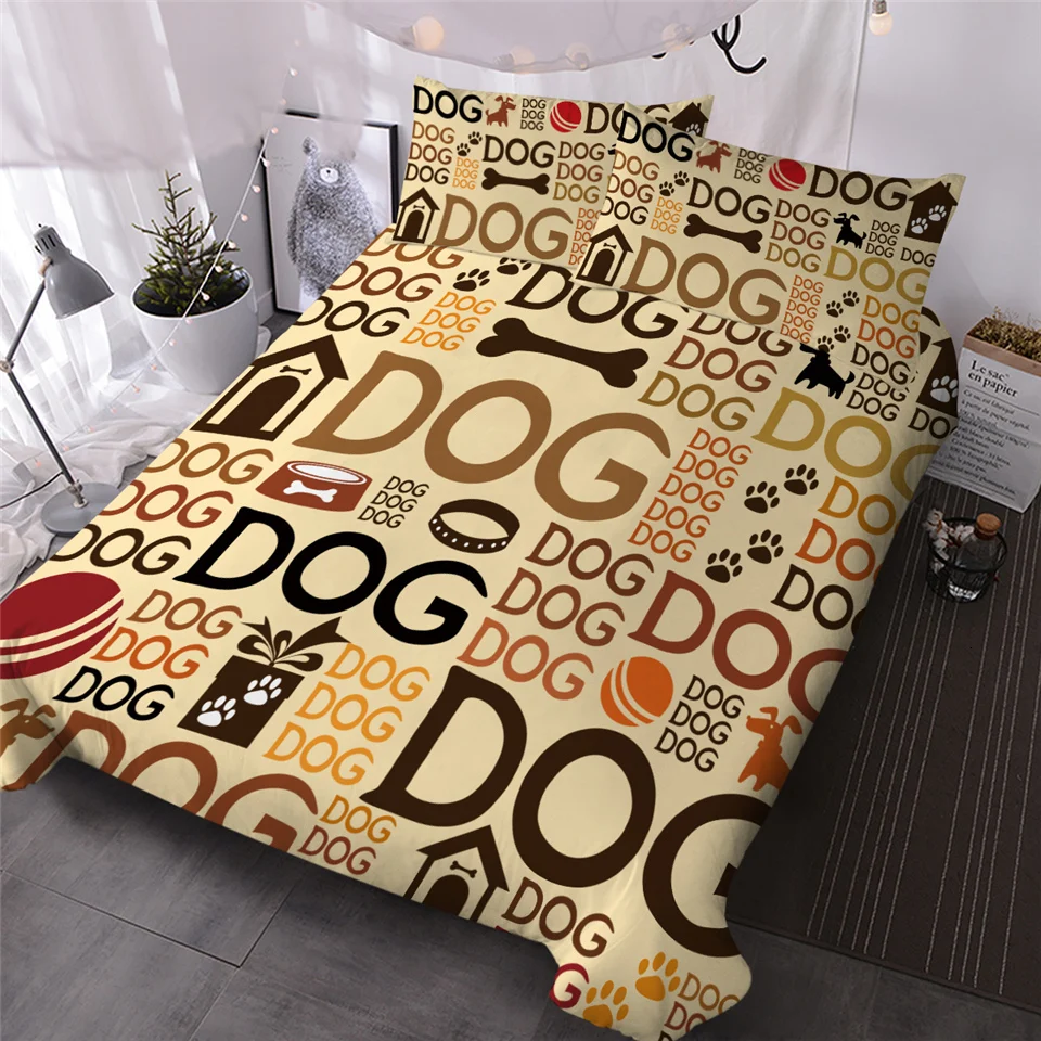 BlessLiving Kids Duvet Cover Rainbow Paw Bed Set 3 Pieces Cute Puppy Dogs Bedding Set for Teens Colorful Bedspreads King Posciel