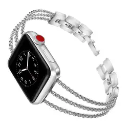 Металлическая цепочка для женщин браслет для apple watch 4 полосы 44 мм 42 простые водонепроницаемый ремешок для наручных часов iwatch серии 1/2/3 40 мм