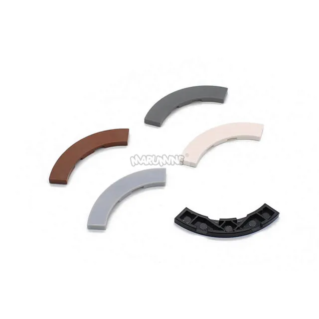 Marumine 30PCS Round Corner Tile 4x4 W. Bow Macaroni Wide 27507 DIY Building Blocks Construction MOC Bricks Accessories Parts 2