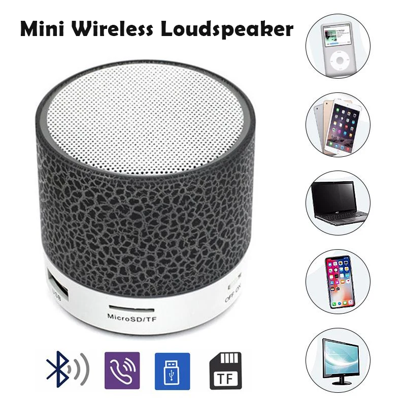 US $5.37 Bluetooth Speaker Mini Wireless Loudspeaker Crack LED TF Card USB Subwoofer Portable MP3 Music Sound Column for PC Mobile Phone