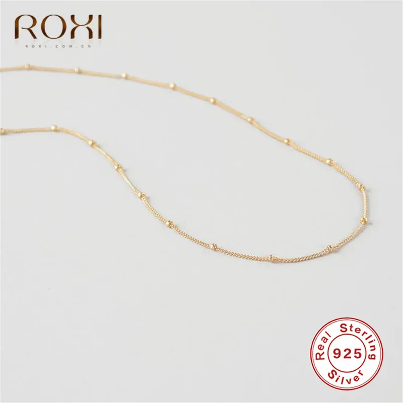 ROXI простое богемное ожерелье из бисера женское ожерелье из стерлингового серебра 925 пробы женское короткое колье-чокер подарок
