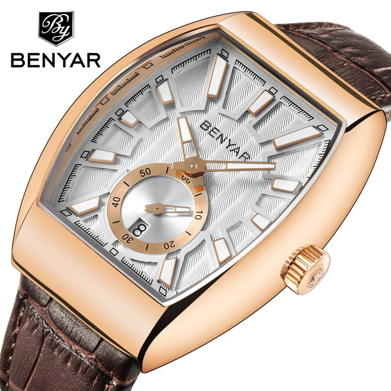 

BENYAR 2020 New Sports Watch Men's Watch Top Luxury Brand Waterproof 30M Quartz Leather Army Men's Watch Clock Relogio Masculino