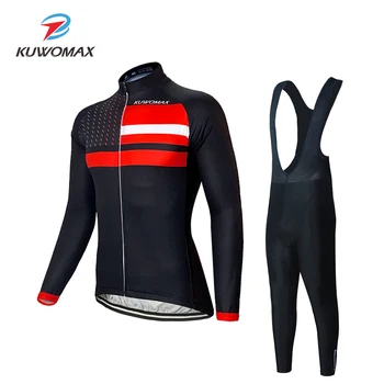 

2020 NEW Cycling Jersey Sets Mens Riding MTB Long Sleeve Cycling Suits Bib Breathable Cycling Clothing Bike Jersey Sets KUWOMAX.