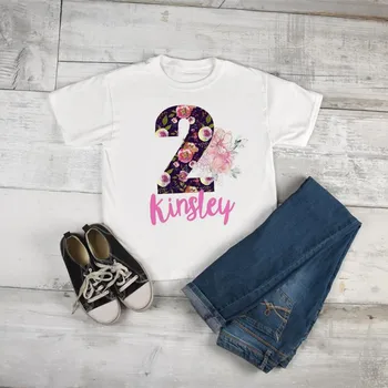 

Custom three birthday shirt, 3 year old, floral girls birthday shirt, kids birthday shirt, custom birthday shirt, four birthday