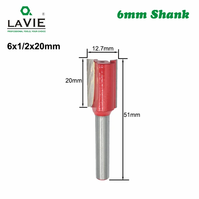1pc 6mm Shank Router Bit Straight T Bit V Flush Trimming Cleaning Round Corner Cove Box Bits Milling Cutter for Wood MC06010 NO.2