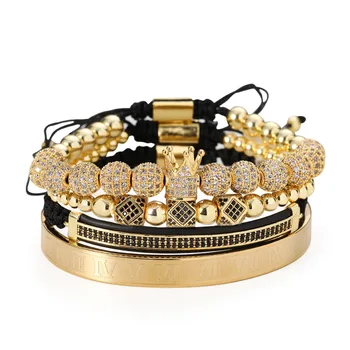

2020 Hot Sale Brand Crown Bracelet Hand-Woven Micro-set Zircon Diamond Ball Bracelets Jewelry