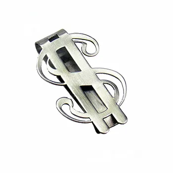 

High Quality Fashion Simple Dollar Design Stainless Steel Metal Slim Money Clip Credit Card Money Holder Bill Clip Clamp