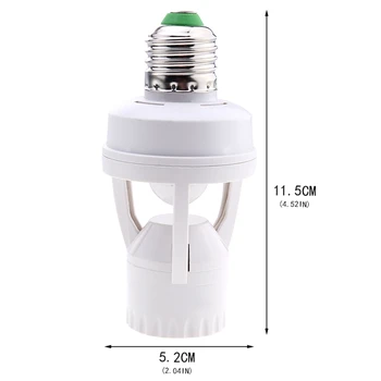 

Hot AC 100-240V 360 Degrees PIR Induction Motion Sensor IR Infrared Human E27 Plug Socket Switch Base Led Bulb Light Lamp Holder