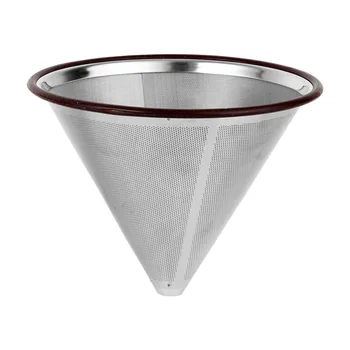 

Stainless Steel Reusable Washable Coffee Filter Cone-Style Refillable Drip Mesh Strainer Cafe Maker Machine Funnel Dripper Tool