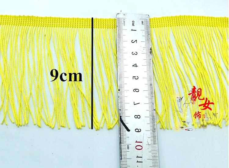 10 metri con frange latine in pizzo, abito latino fai da te, accessori per abiti da palcoscenico, nappe decorative per tende in pizzo, larghezza 9 cm - immagine 2