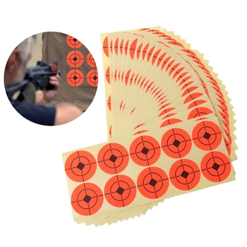 

25pcs Shooting Sticker Round Orange Target Self Adhesive Goal Neon 5cm Accessory NEW