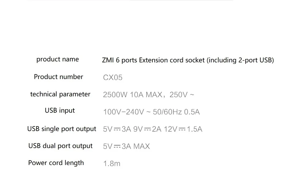 Xiaomi ZMI 6 портов 2 USB беспроводной разъем питания конвертер патч-панель 18 Вт Быстрая зарядка умный дом