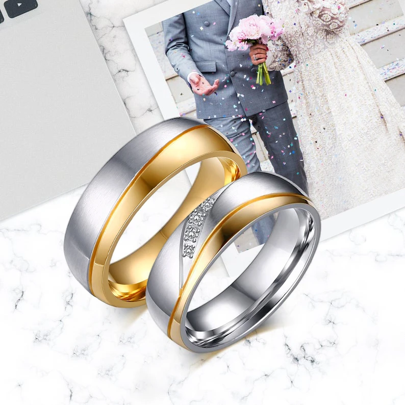 Personalized Name Promised Wedding Rings for Lover Couple Men